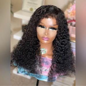 Lace front wig kinky curly edges 100% human hair